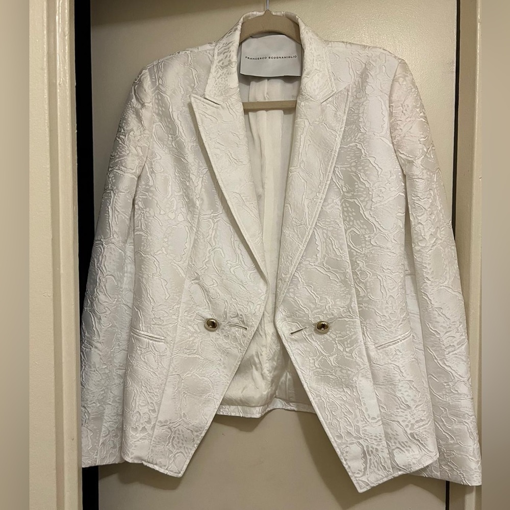 90's FRANCESCO SCOGNAMIGLIO WHITE ITALIAN DESIGNER BLAZER
